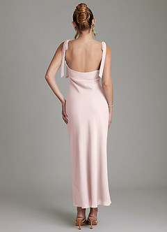 Azazie Luddie Bridesmaid Dresses Blushing Pink Mermaid Bow Chiffon Dress image6