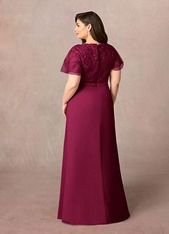 Azazie Singer Final Sale Agave A-Line V-Neck Lace Chiffon Dress image8