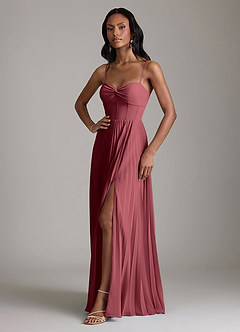 Azazie Akiko Bridesmaid Dresses Merlot A-Line Sweetheart Neckline Chiffon Dress image4