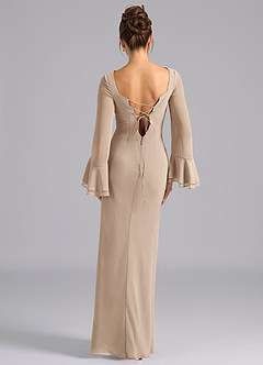 Azazie Leone Bridesmaid Dresses Taupe Mermaid Corset Chiffon Dress image6