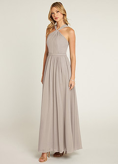 Azazie Jacey Bridesmaid Dresses Frost A-Line Pleated Chiffon Dress image3