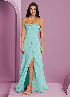 Barbie ♥ Azazie Bridesmaid Dresses Aqua A-Line Sweetheart Neckline Chiffon Dress image3
