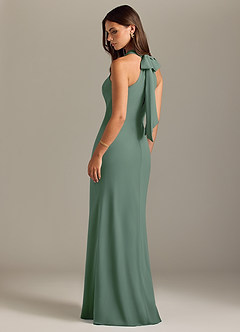 Azazie Doretta Bridesmaid Dresses Eucalyptus Mermaid Pleated Chiffon Dress image7