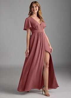 Azazie Zaniah Bridesmaid Dresses Amethyst A-Line Chiffon Dress image3