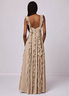 Barbie ♥ Azazie Bridesmaid Dresses Taupe A-Line with Pockets Chiffon Dress image6