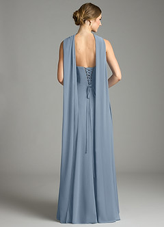 Azazie Ayla Abiti da Damigella Abito A-Line in Chiffon Scollo a Cuore Blu Polveroso image9