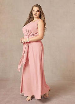 Azazie Marchioness 신부의 어머니 드레스 A라인 쉬폰 바닥 길이 드레스 image9