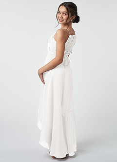 Azazie Oaklynn Junior Ivory A-Line Pleated Chiffon Dress image5