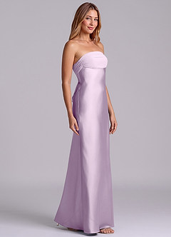 Azazie Ailanie Brudtärnklänningar Klä av Tubklänning i Stretch Satin Axelbandslös Frostad Lila image4