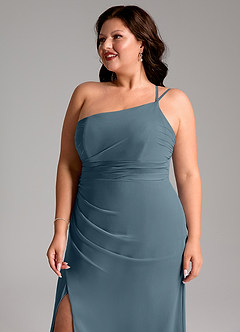 Azazie Eren Bridesmaid Dresses Twilight Sheath One Shoulder Chiffon Dress image9
