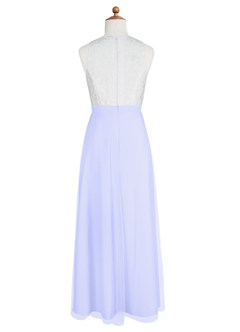 Azazie Albertine Junior Lavender A-Line Lace Chiffon Dress image8