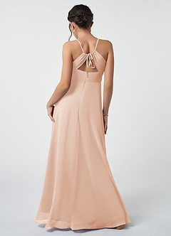 Azazie Avelina Junior English Rose A-Line Pleated Chiffon Dress image3