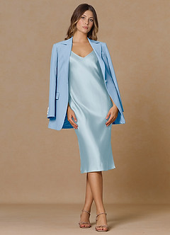 front Rowan Azul Cielo Blazer de alto rendimiento con tejido refinado