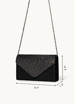 front Rhinestone Satin Clutch Bag
