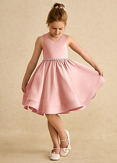 Azazie Julietta Flower Girl Dresses Rosette Ball-Gown Convertible Tulle Dress image4