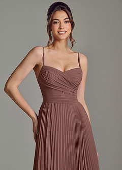 Azazie Catie Bridesmaid Dresses Espresso A-Line Sweetheart Neckline Chiffon Dress image2
