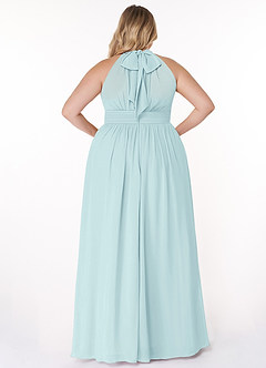Azazie Iman Bridesmaid Dresses Sea Glass A-Line A-Line Ruched Chiffon Dress image9