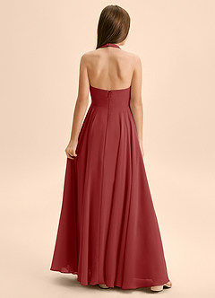 Azazie Kady Junior Abito A-Line in Chiffon Scollo a Cuore Ruggine image2