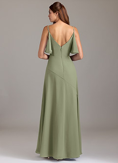 Azazie Darcia Bridesmaid Dresses Pistachio A-Line Side Slit Chiffon Dress image5
