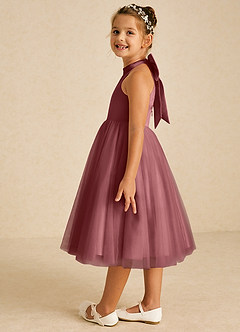 Azazie Dora Flower Girl Dresses Amethyst A-Line Bow Tulle Dress image4