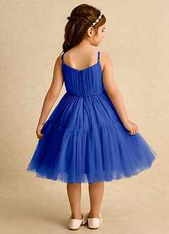 Azazie Osea Robe Demoiselle D'honneur Fillette Robe Princesse en Tulle Plissée Bleu Roi image2