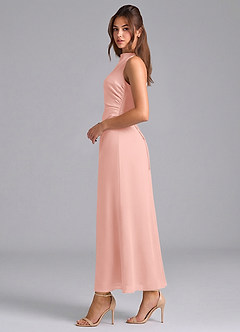 Azazie Evadne Brautjungfernkleider Etui Plissee Chiffon Kleid Rosettenrosa image5