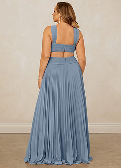 Christian Siriano Bridal for Azazie 1009 Bridesmaid Dresses Dusty Blue A-Line Pleated Chiffon Dress image15