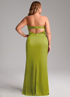 Azazie Leonis Bridesmaid Dresses Lemongrass Mermaid Pleated Stretch Satin Convertible Dress image9