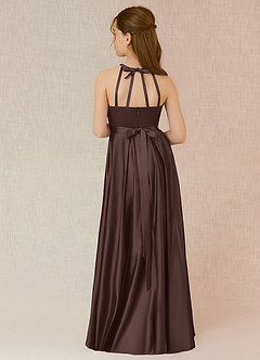 Azazie Arianthe Junior Ganache A-Line with Pockets Stretch Satin Dress image2