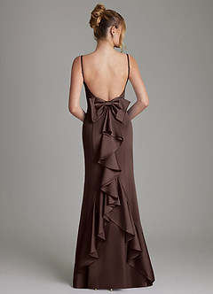 Azazie Zherra Bridesmaid Dresses Ganache Mermaid Bow Stretch Satin Dress image5