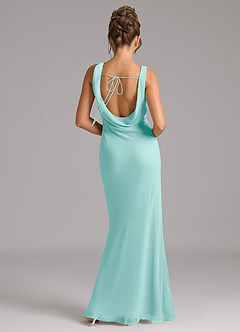 Azazie Rylina Bridesmaid Dresses Aqua Mermaid Pleated Chiffon Dress image6