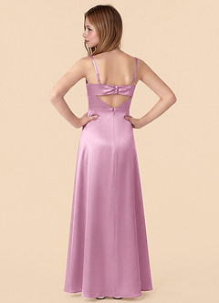 Azazie Renna Junior Robe Sirène en Satin extensible Plissée Rose Bonbon image2