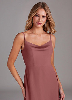 Azazie Daenerys Bridesmaid Dresses Amethyst A-Line Cowl Chiffon Dress image6