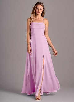 Azazie Carolyn Bridesmaid Dresses Candy Pink A-Line Pleated Chiffon Dress image4