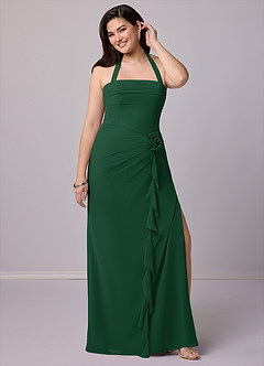 Barbie ♥ Azazie Bridesmaid Dresses Dark Green Sheath Strapless Chiffon Convertible Dress image12