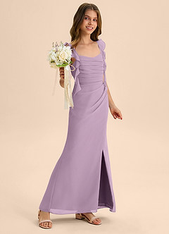 Azazie Jessamine Junior Klä av Sjöjungfru i Chiffong Älskling Halsringning image4