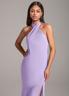 Azazie Lorena Bridesmaid Dresses Lilac Mermaid Pleated Chiffon Dress image2
