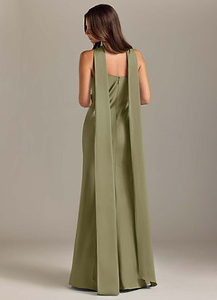 Azazie Kinsley Bridesmaid Dresses Pistachio Mermaid Side Slit Stretch Satin Dress image2