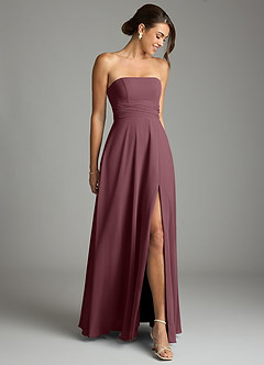 Azazie Tamira Suknie dla druhen Linia A Pofałdowany Szyfon Do ziemi Sukienka image2