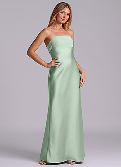 Azazie Ailanie Brudtärnklänningar Klä av Tubklänning i Stretch Satin Axelbandslös Agave image5