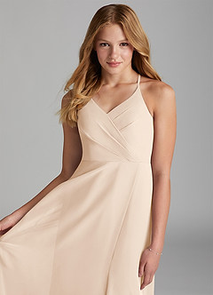 Azazie Davis Junior White Alabaster A-Line Chiffon Dress image6