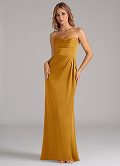 Azazie Johana Vestidos de damas de honor Vestido de Caramelo de Satén Elástico de Corte Sirena Convertible con Vestidos sin tirantes image5