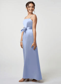 Azazie Anina Junior Robe Trapèze en Satin extensible Arc Eis image4