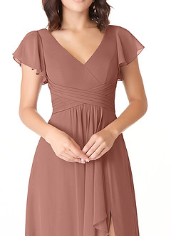 Azazie Omari Bridesmaid Dresses Cedar Rose A-Line Chiffon Dress image5