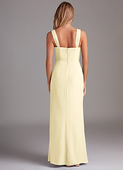 Azazie Denice Abiti da Damigella Abito Tubino in Chiffon a Pieghe Sorbetto Al Limone image2