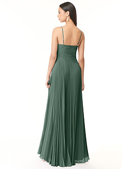 Azazie Vini Robes de demoiselle d'honneur Robe Trapèze en Mousseline de soie Col V plissé Mousse De Mer image2