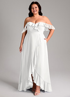 Azazie Lyra Bridesmaid Dresses White A-Line Chiffon Convertible Dress image11