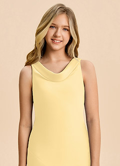 Azazie Rylina Junior Robe Sirène en Satin extensible Beurre image6