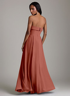 Azazie Lucienne Bridesmaid Dresses Auburn A-Line Strapless Chiffon Convertible Dress image2
