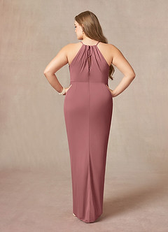 Azazie Hadid Mother of the Bride Dresses Desert Rose Sheath Pleated Mesh Dress image8